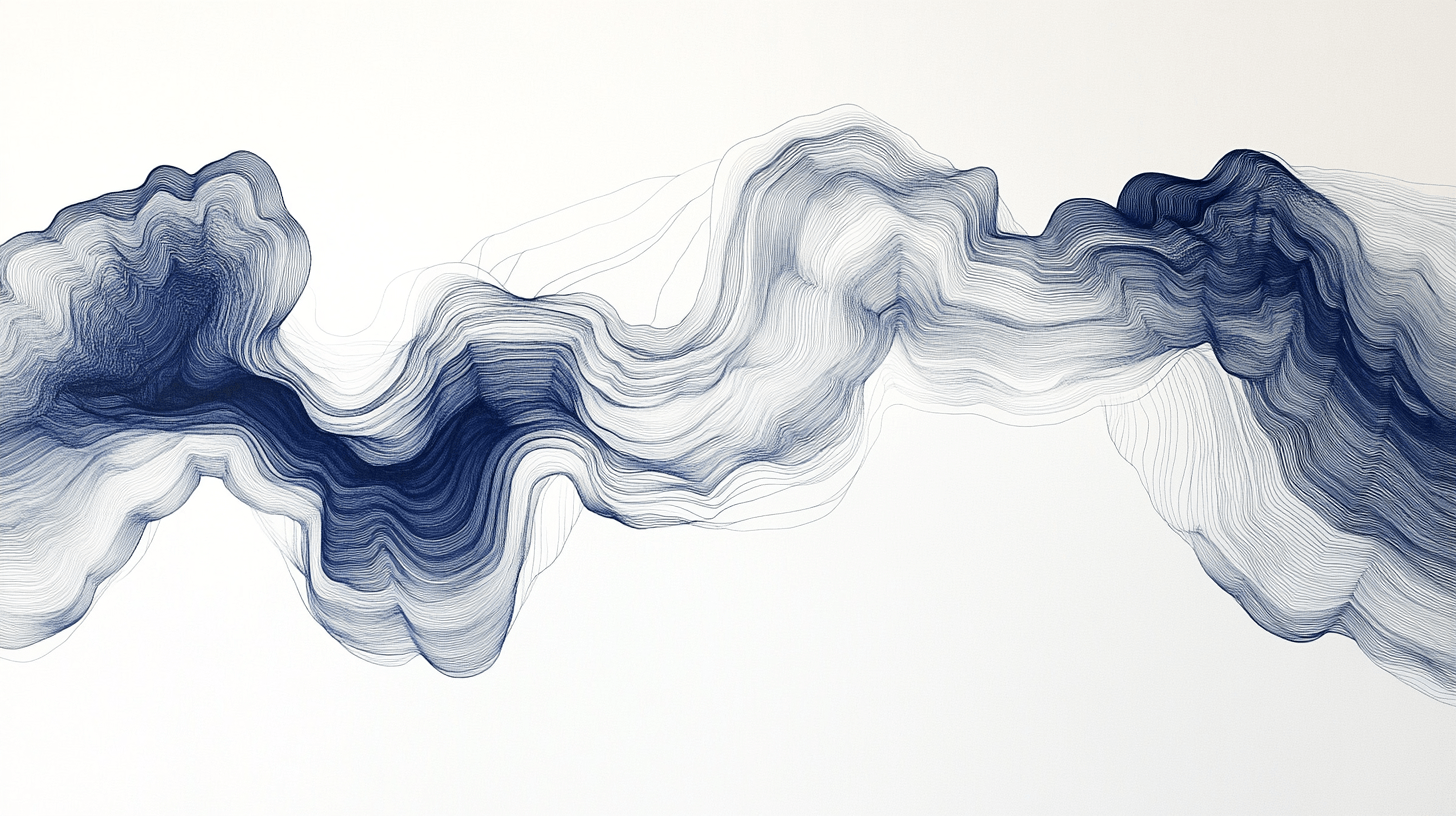 Abstract illustration of two streams of geometric lines converging into one unified flow