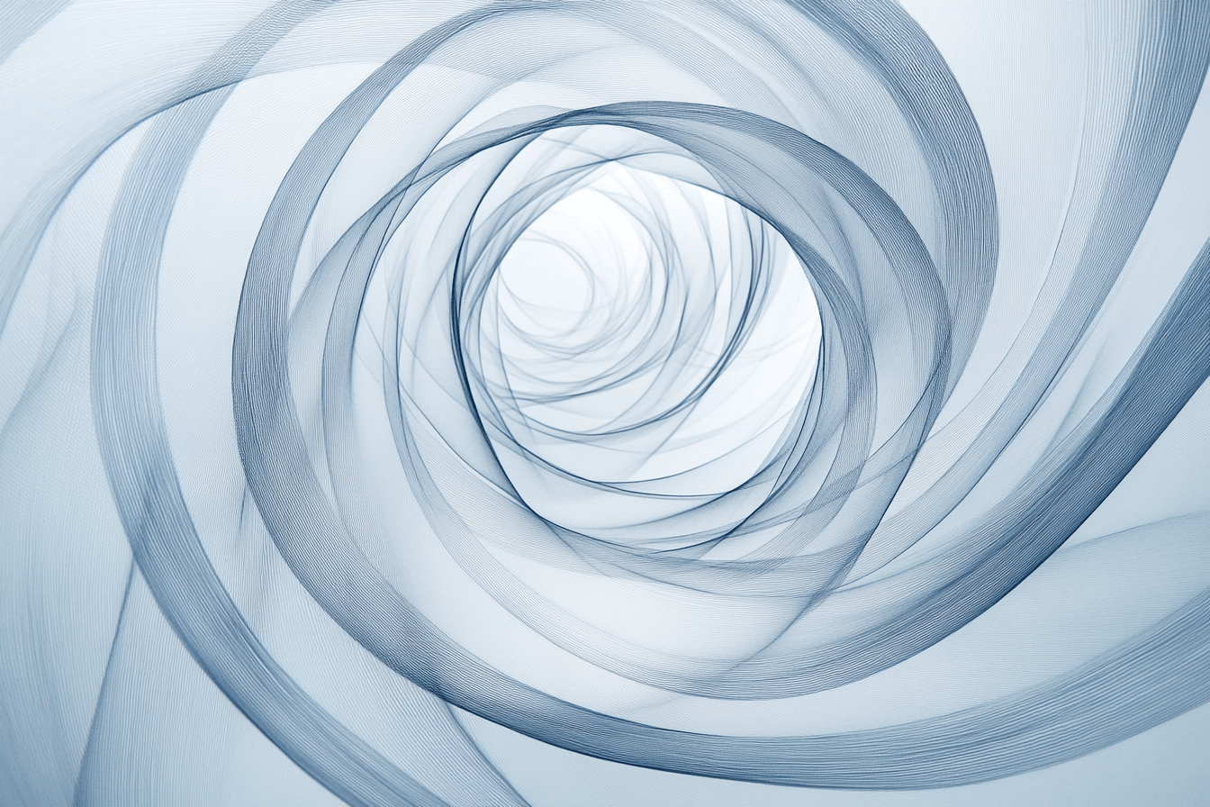 Abstract spiral of concentric lines tightening toward the center